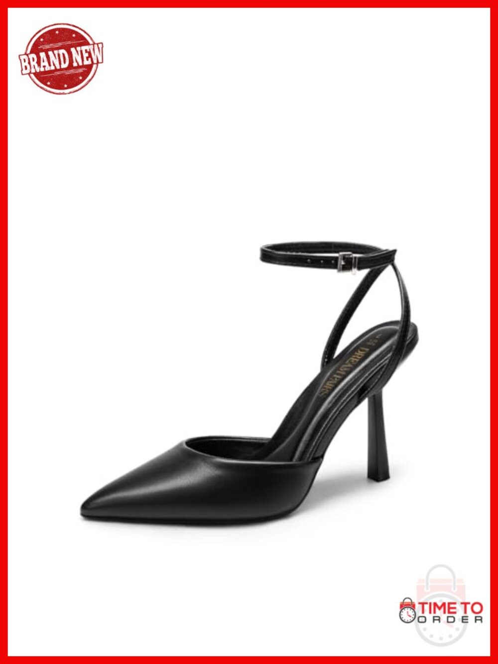 Pointed Toe High Heel Pumps with Wraparound Ankle Strap